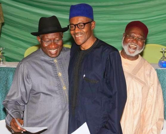 Photos of President Jonathan & General Buhari at the peace accord signing just two days to the presidential election