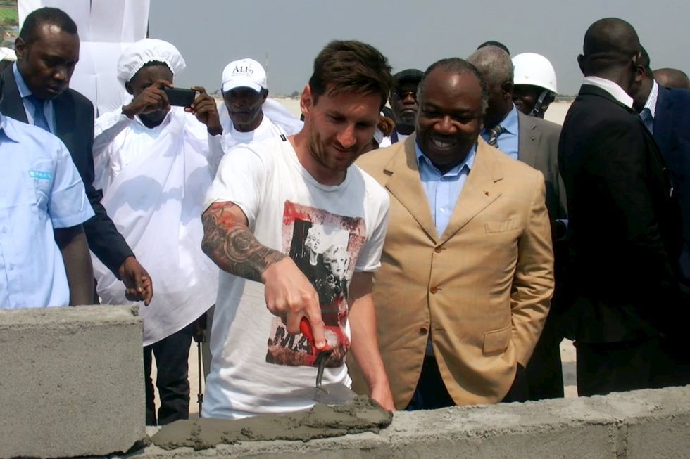 Lionel Messi Paid 3.5m Euros To Come Lay Stadium’s Foundation In Gabon – [Photos]