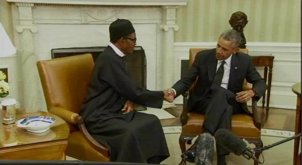 U.S. President Barack Obama meets with Nigerian President Muhammadu Buhari