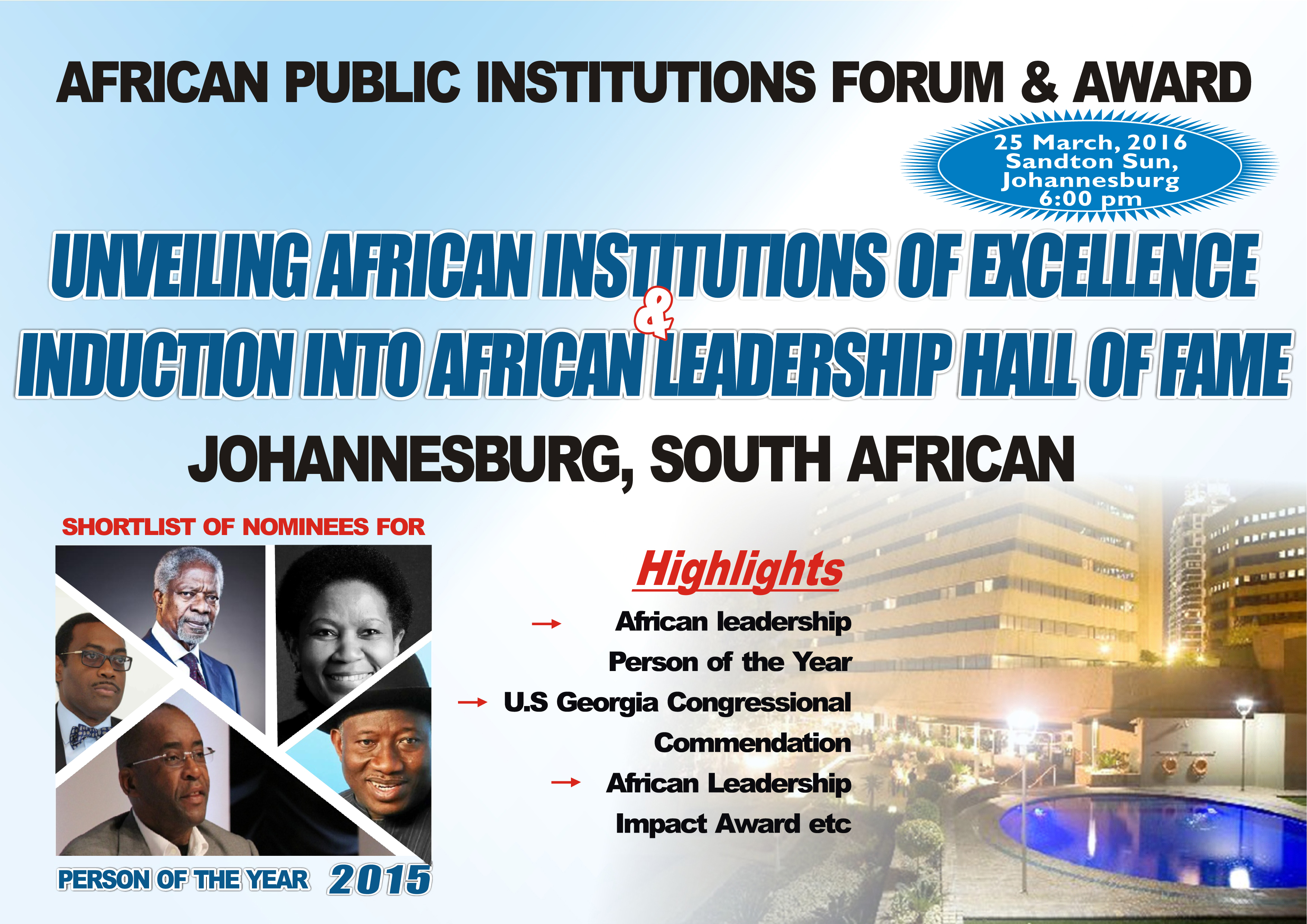 African Public Institutions Forum & Award, Johannesburg