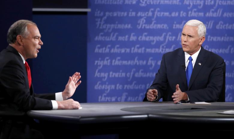 Pence Takes Tougher Line than Trump on Russia at Contentious VP Debate