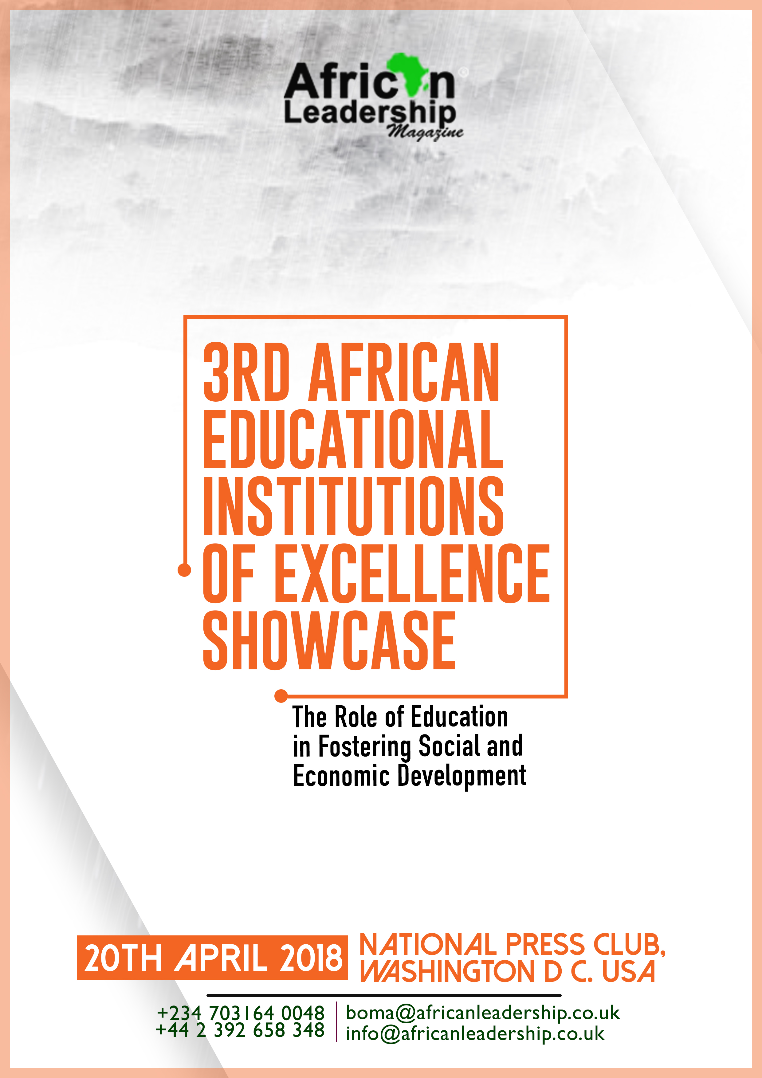 3rd African Educational Institutions of Excellence Showcase (AEIS) Washington DC, USA – April 20, 2018