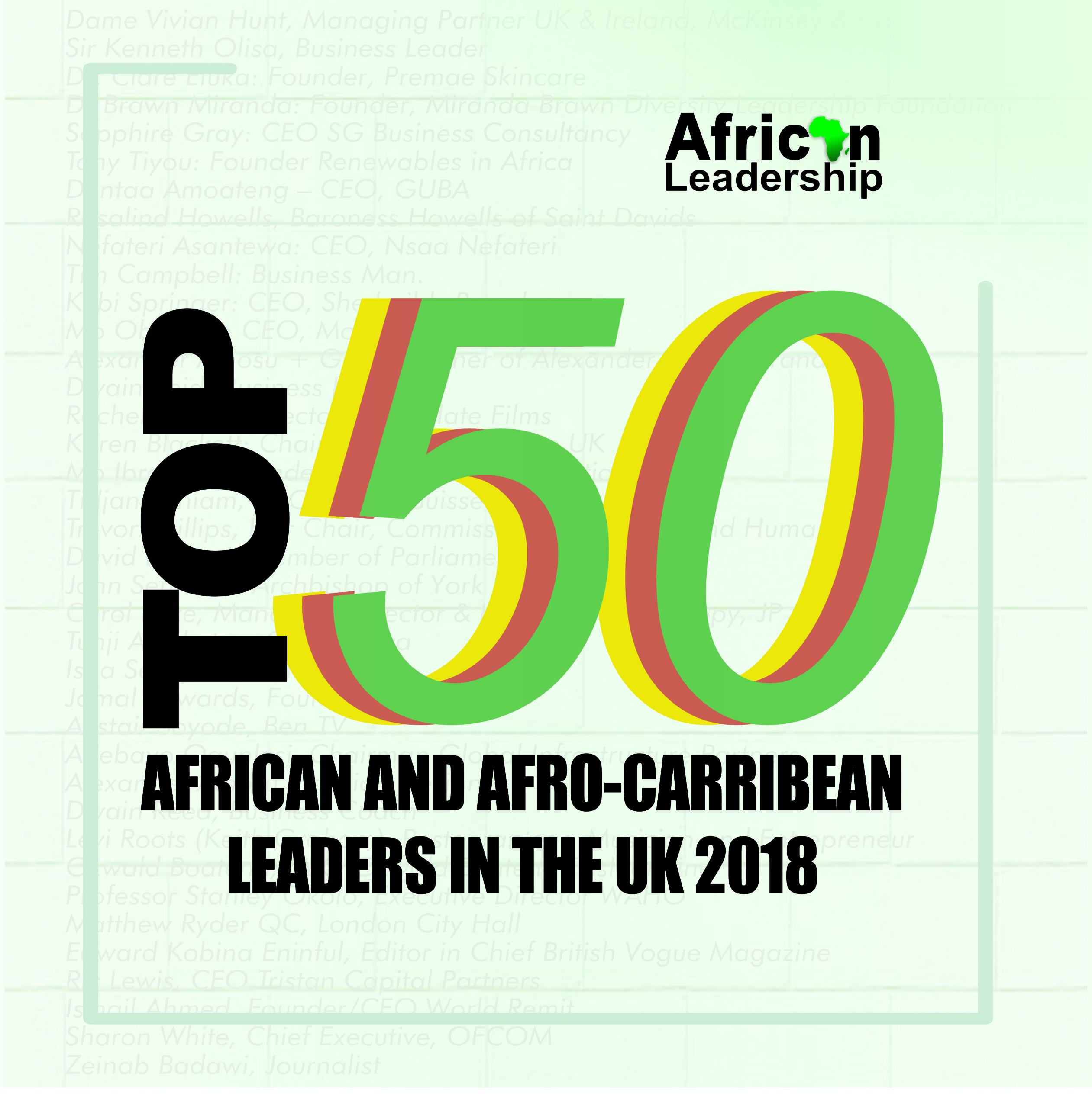 Top 50 African and Afro-Caribbean Leaders In The UK 2018