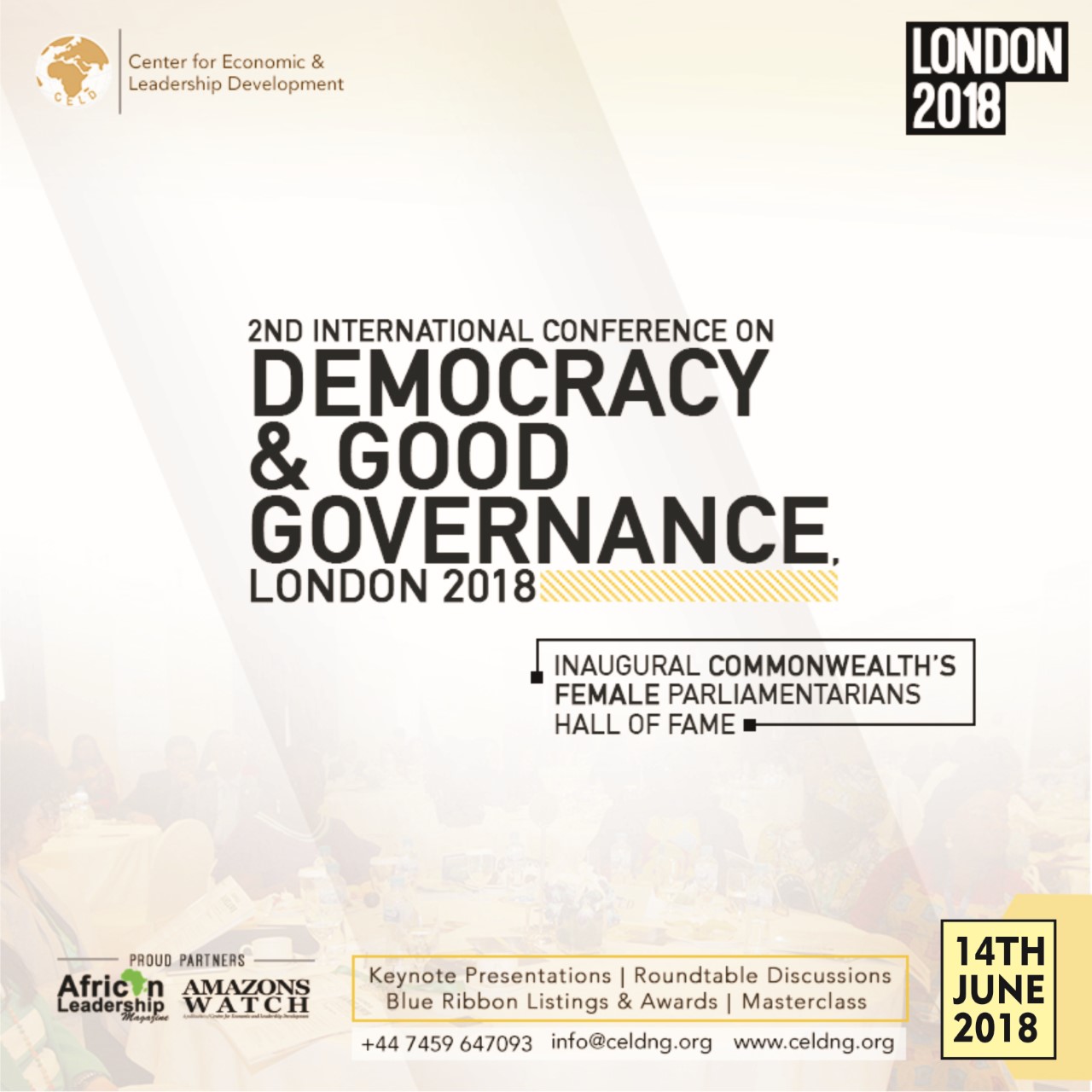 CELD’s International Conference on Democracy and Good Governance Now Holding in June