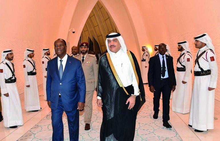 President of Cote d’Ivoire arrives in Doha