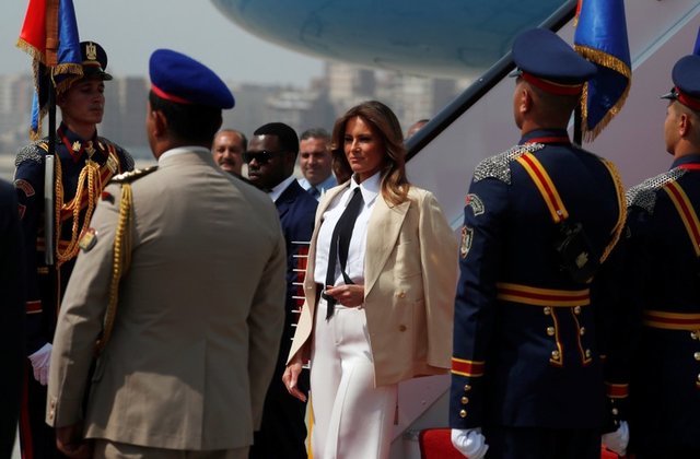 US First Lady Melania Trump arrives in Cairo as part of Africa tour