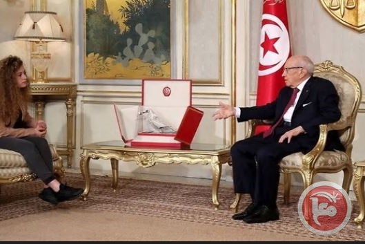 Tunisian President hosts Ahed al-Tamimi
