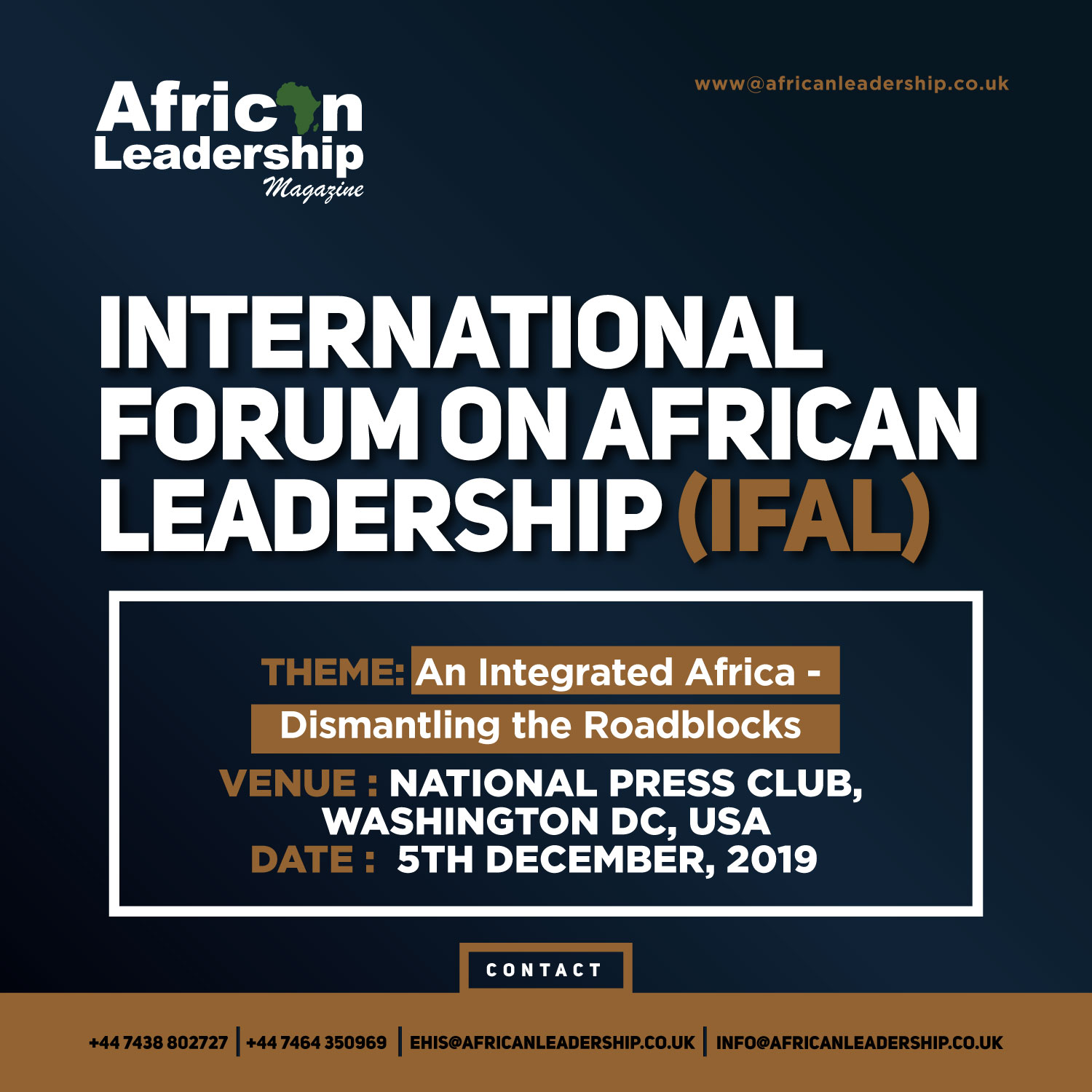 The International Forum On African Leadership (IFAL) – Washington DC 2019