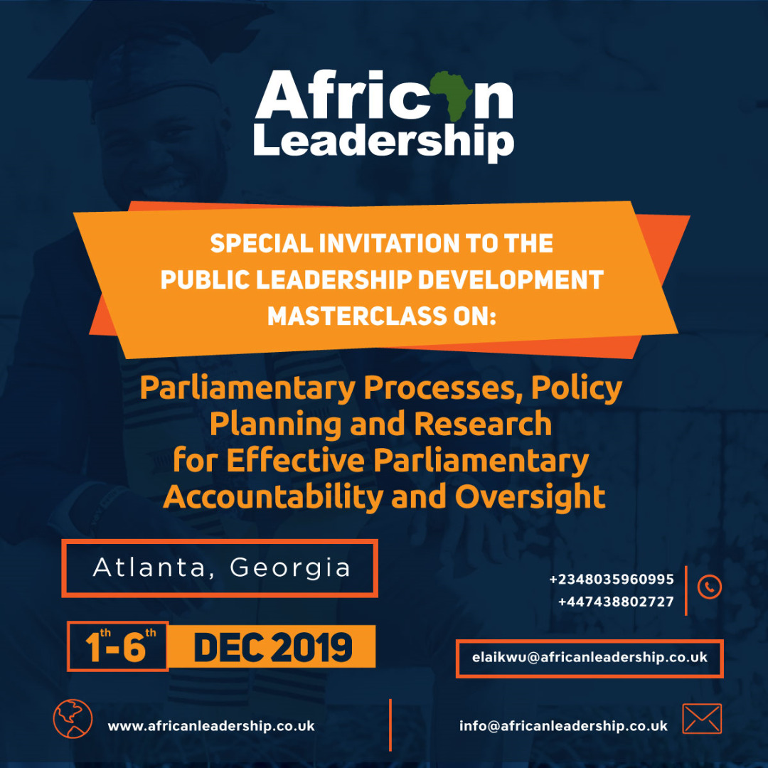 Public Leadership Development Masterclass on: Parliamentary Processes, Policy Planning and Research for Effective Parliamentary Accountability and Oversight