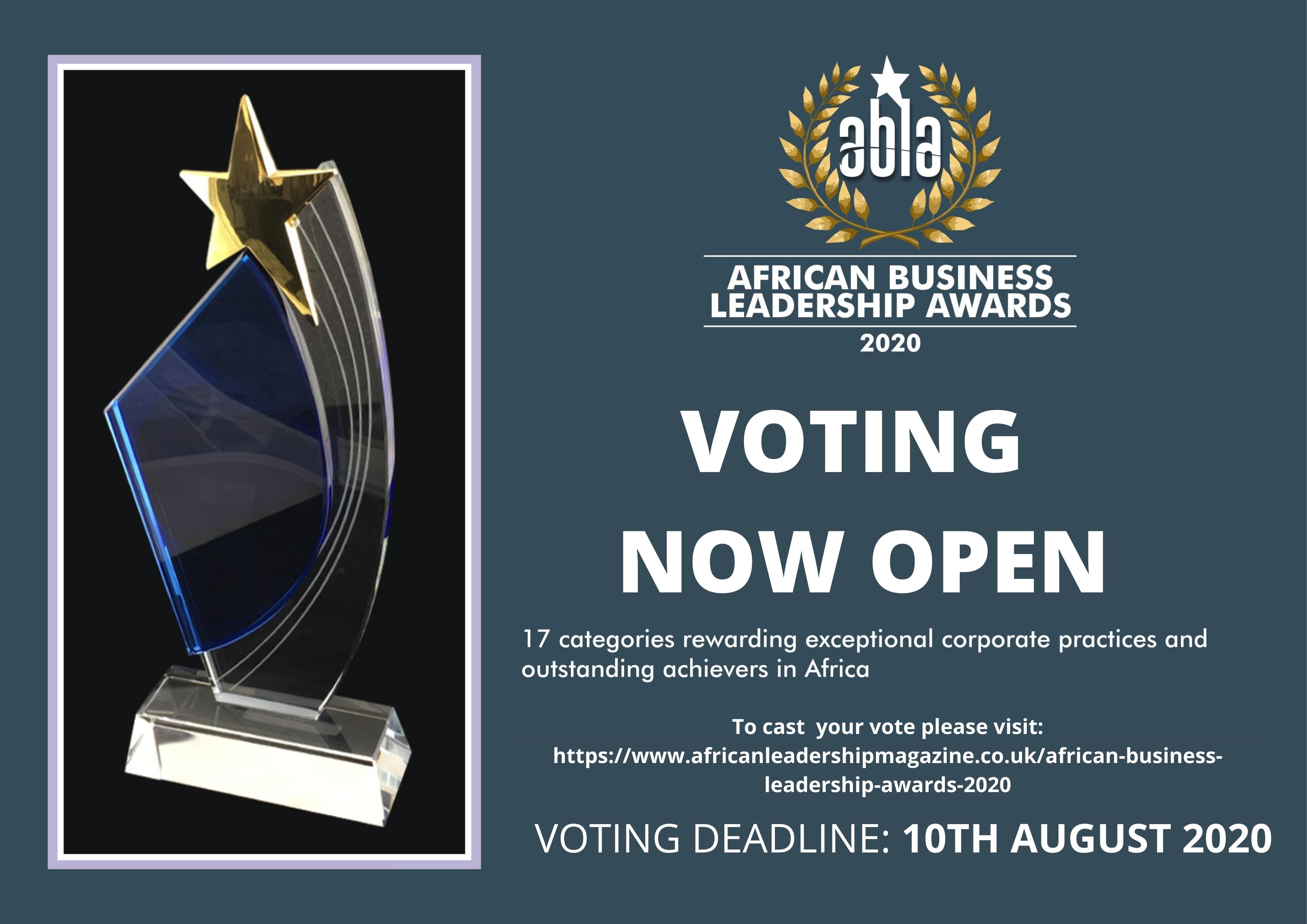 African Leadership Magazine Unveils Shortlist of Nominees for African Business Leadership Awards 2020, as voting commences