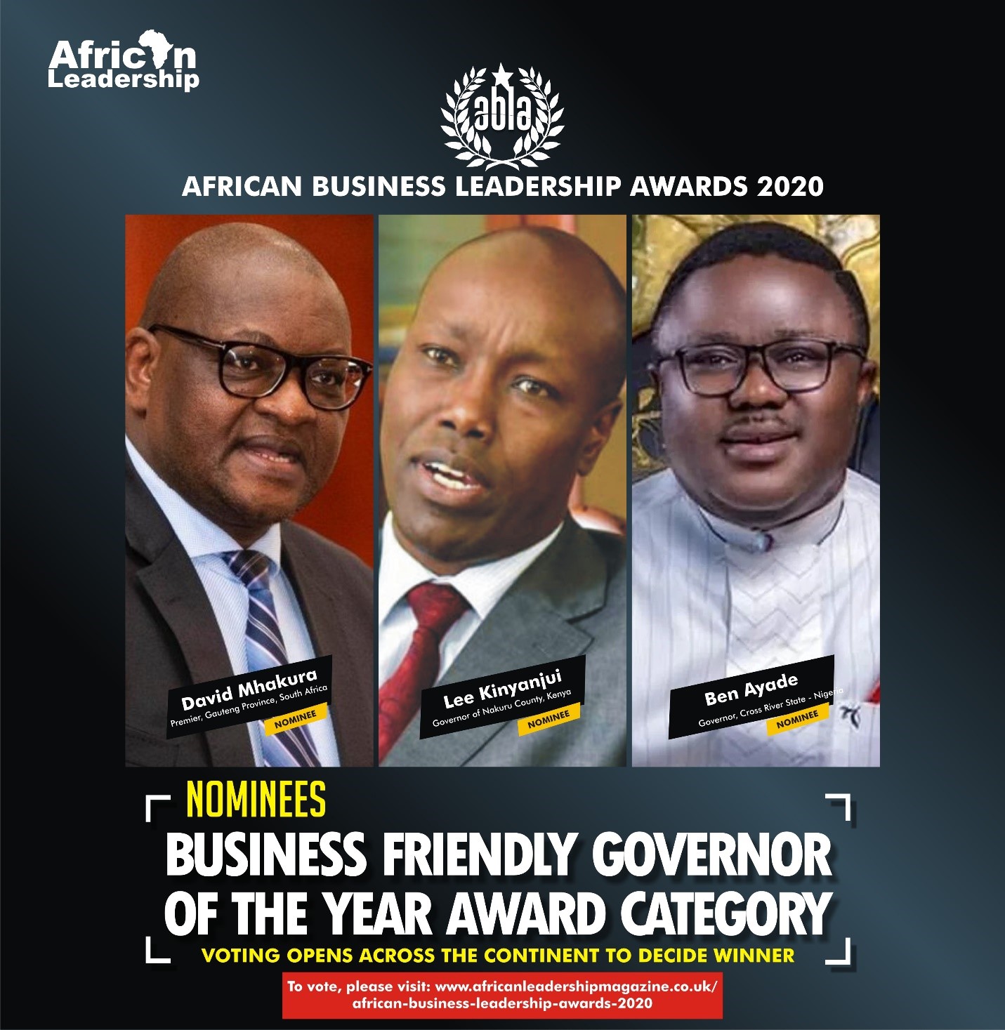 Nigeria’s Governor Ayade, 2 Others Contend for Business-Friendly Governor of the Year Award 2020