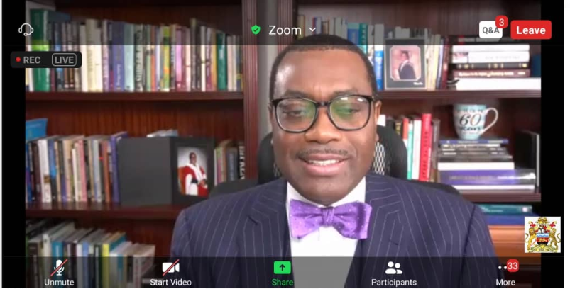 AfDB President Akin Adesina restates the Bank’s Africa growth acceleration strategy at the 8th International Forum on African Leadership, IFAL 2020
