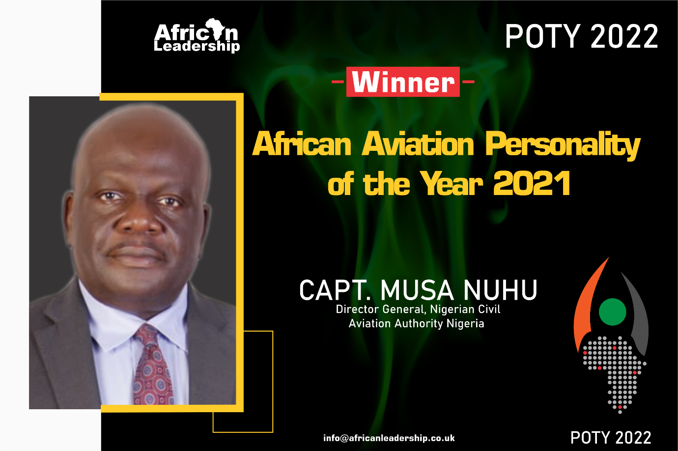 Nigeria’s Capt. Musa Nuhu bags African Aviation Personality of the Year Award